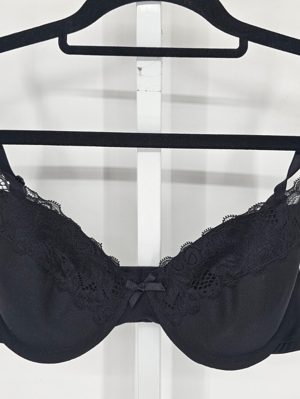 Smart & Sexy Womens Sz 34D Lightly Padded T Shirt Bra Black Lace